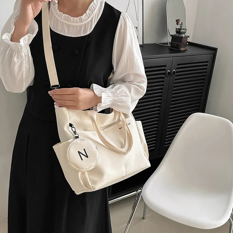In Rome Kyoto Canvas Tote – Japanese-Inspired Shoulder & Crossbody Messenger Bag