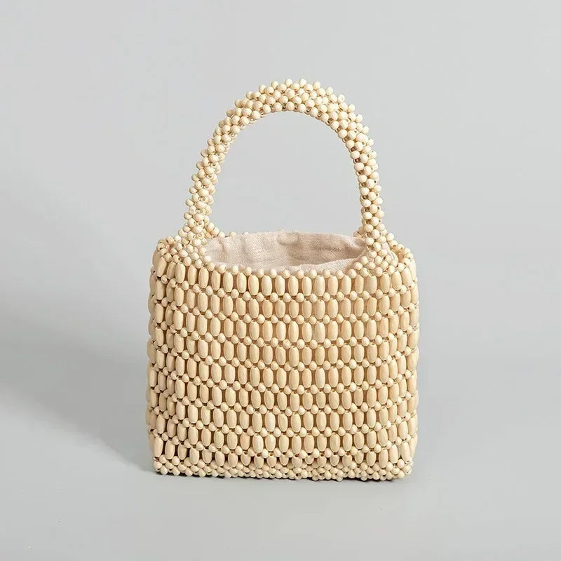 Isola Bag – Handmade Wooden Bead Tote with Boho Summer Design