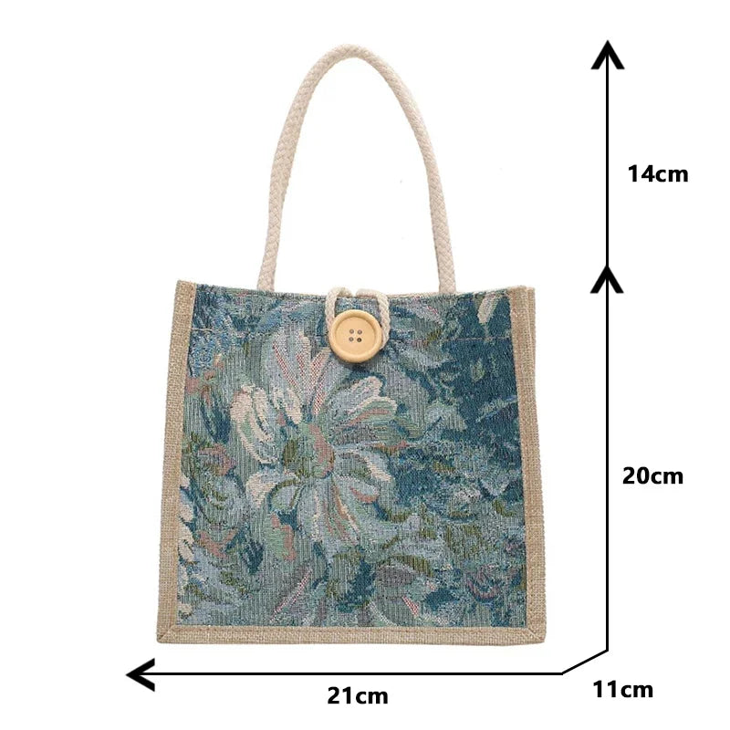 In Rome Firenze Tote – Linen-Style Nylon Top-Handle Bag for Daily Chic & Student Life