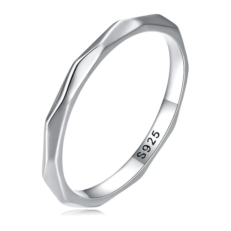 WOSTU 925 Sterling Silver Shimmering Wish Ring – Elegant Stackable Zircon Band Inspired by Timeless Roman Fashion