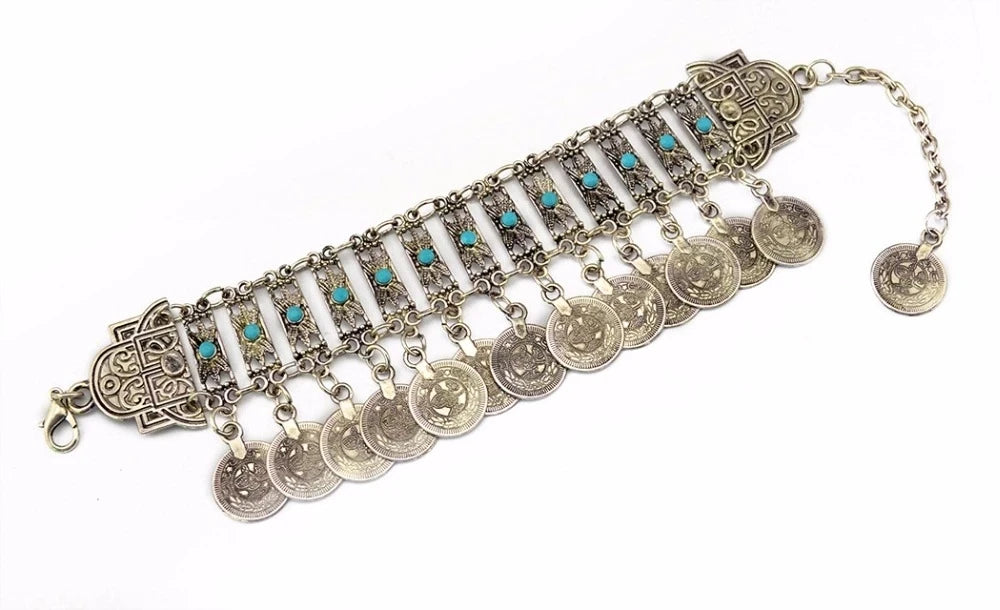 Bohemian Vintage Tassel & Bells Bracelet – Tribal Gypsy Statement Jewelry for Women