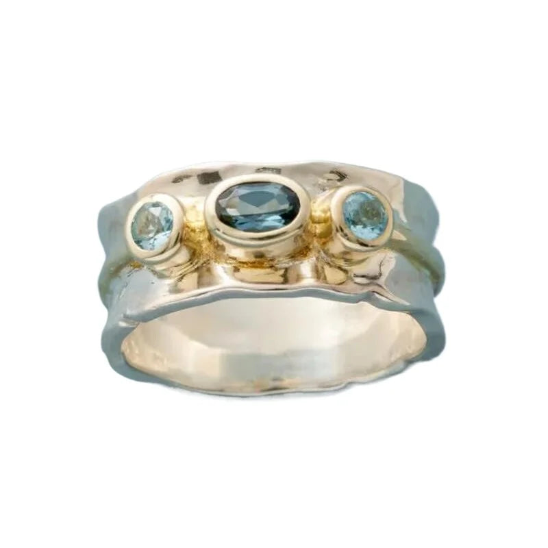 Retro Statement Cocktail Ring for Women – Bold Geometric Vintage Design