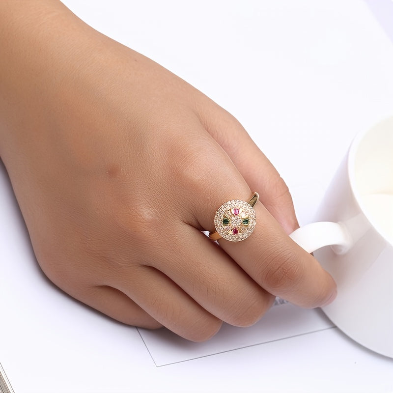 Colourful Zirconia Ring – Elegant & Festive Sparkle