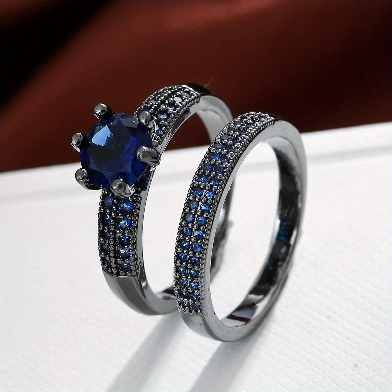 In Rome Aurelia Ring Set – 18K Gold Plated Cubic Zirconia Eternity Bands.