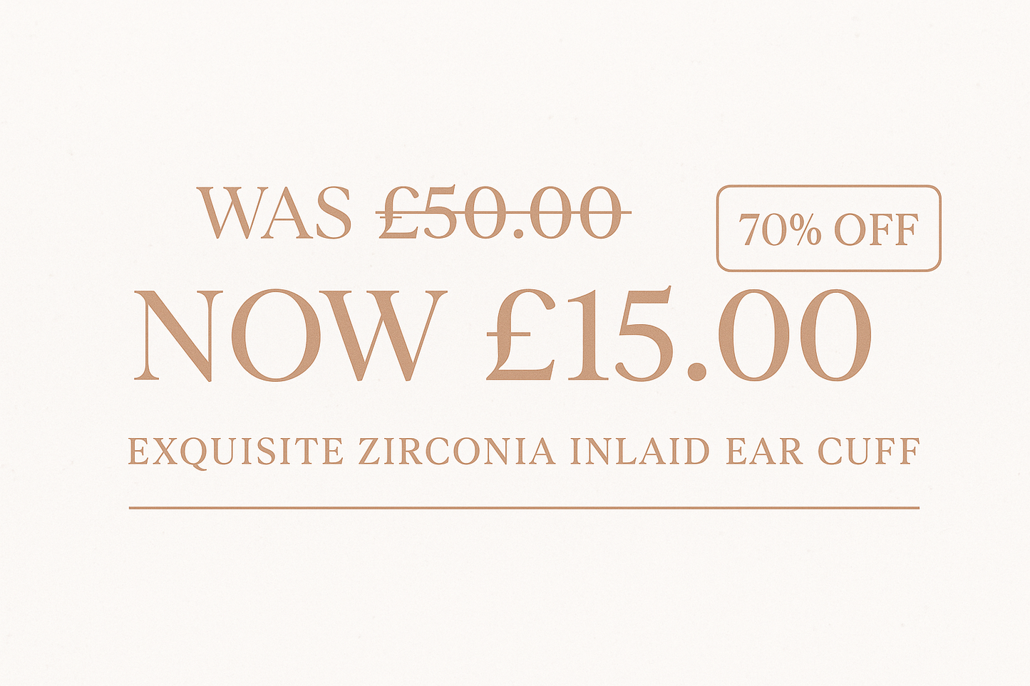 Banner promocional mostrando desconto de £50 para £15