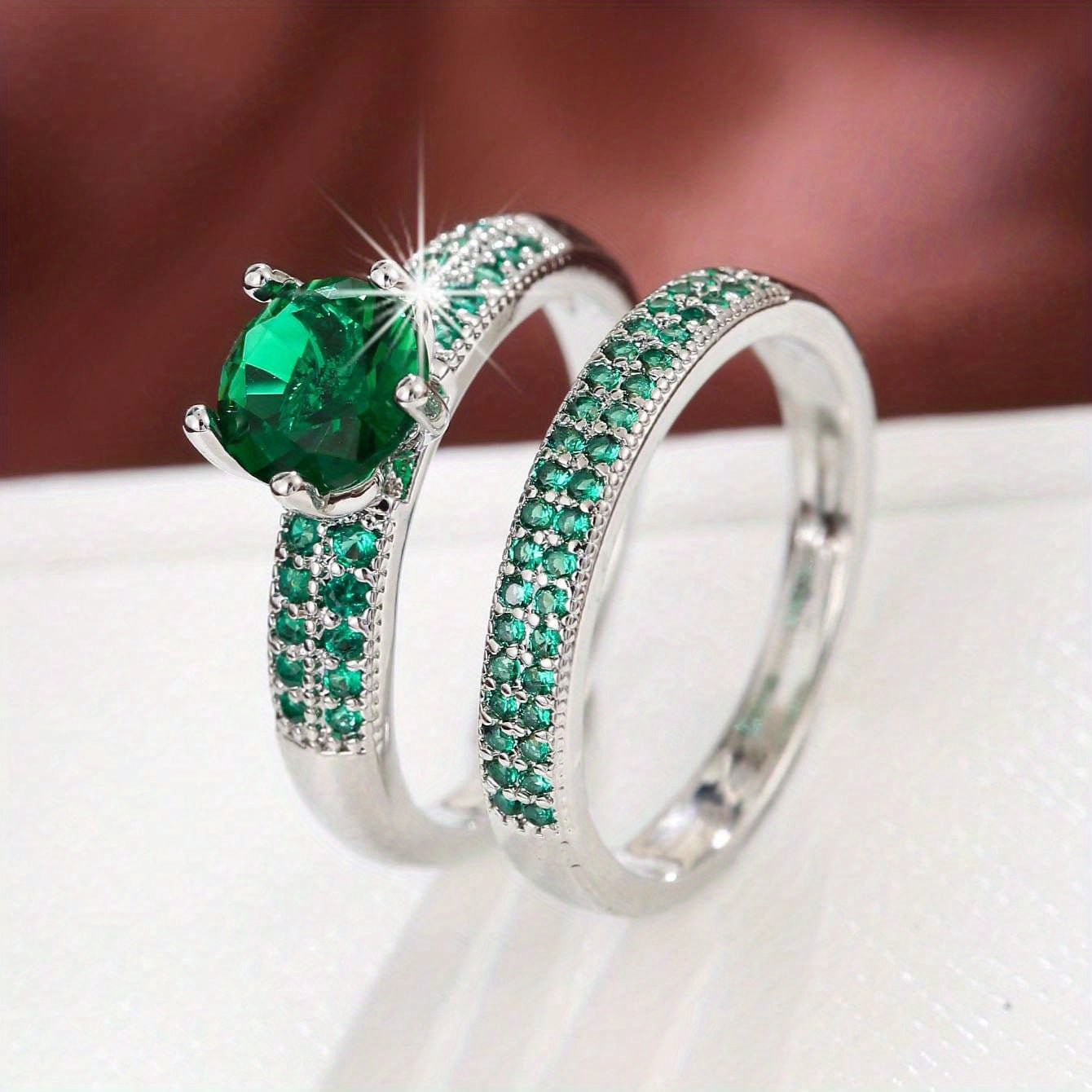 In Rome Aurelia Ring Set – 18K Gold Plated Cubic Zirconia Eternity Bands.