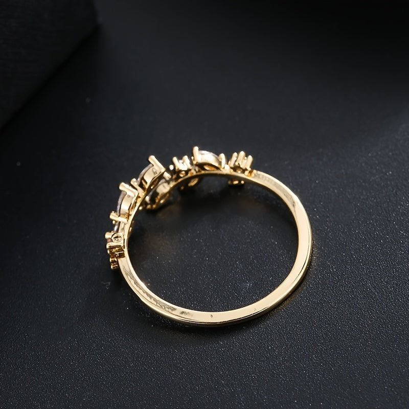 Stunning Zircon Inlaid Adjustable Open Ring – Where Elegance Meets Allure.