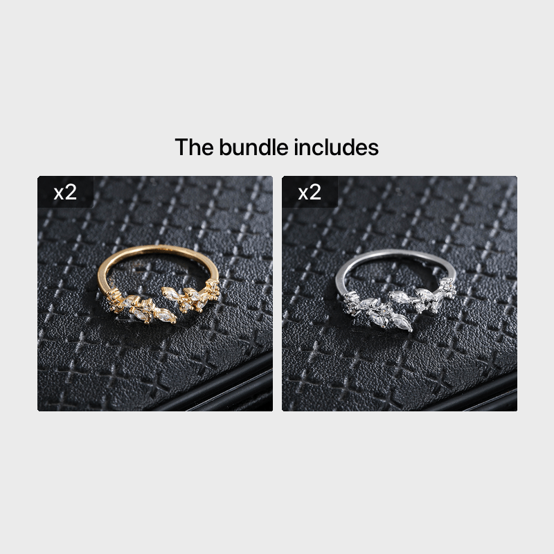 Stunning Zircon Inlaid Adjustable Open Ring – Where Elegance Meets Allure.