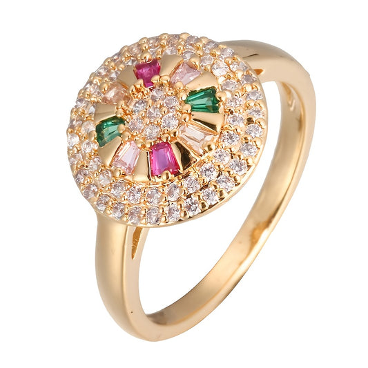 Colourful Zirconia Ring – Elegant & Festive Sparkle