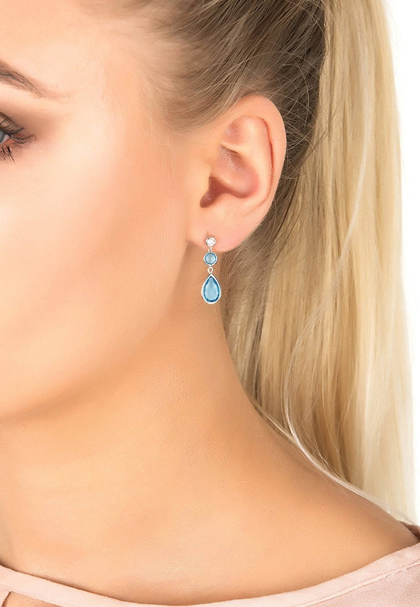 Aqua Gem Earrings