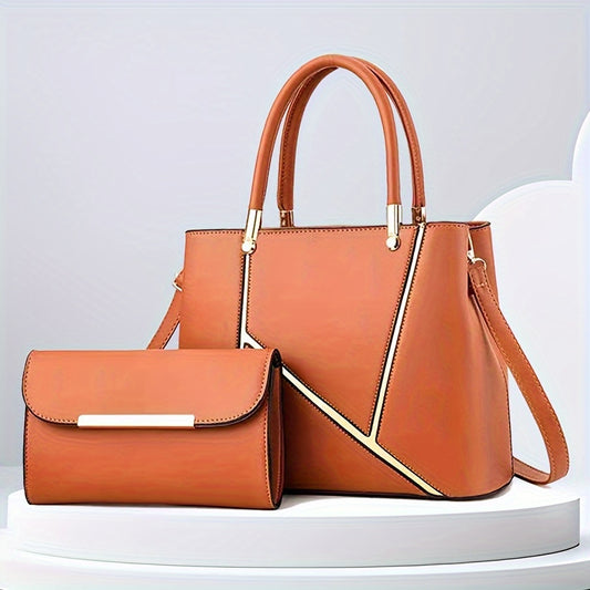Crossbody Bag 2pcs Set Fashionable Handbag New Style Women's Shoulder Bag Small Wallet Carry-On Bag