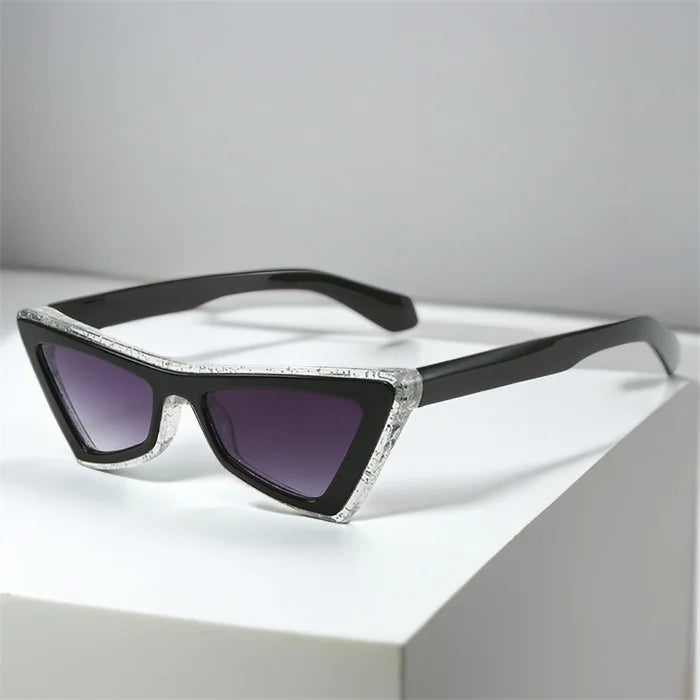 Y2K Punk Hip Hop Cat Eye Sunglasses – Oversized Street Style Color-Blocked UV400 Shades | Custom Logo Available