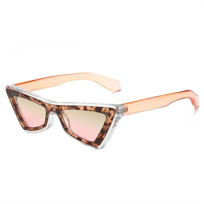 Y2K Punk Hip Hop Cat Eye Sunglasses – Oversized Street Style Color-Blocked UV400 Shades | Custom Logo Available