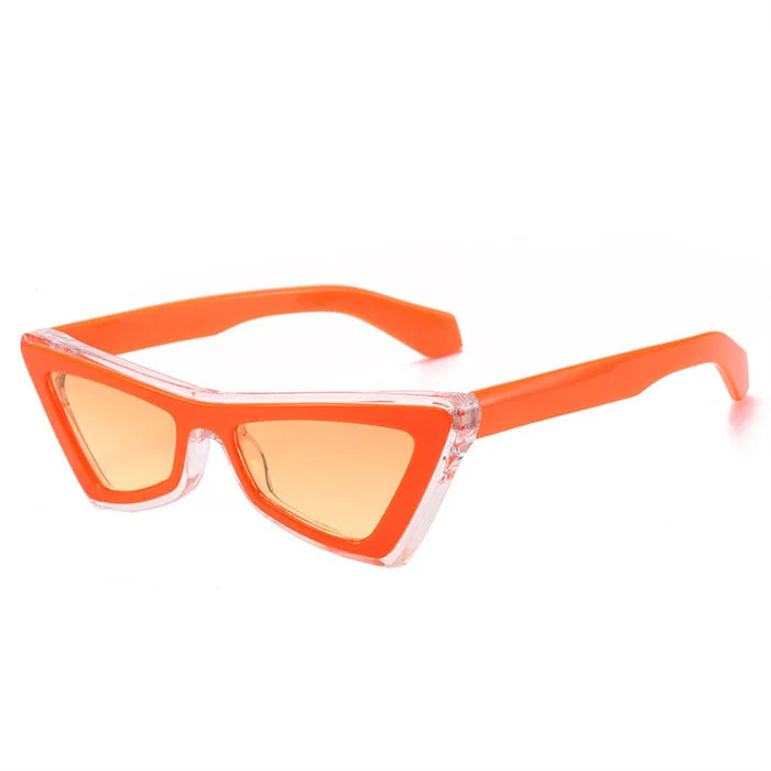 Y2K Punk Hip Hop Cat Eye Sunglasses – Oversized Street Style Color-Blocked UV400 Shades | Custom Logo Available