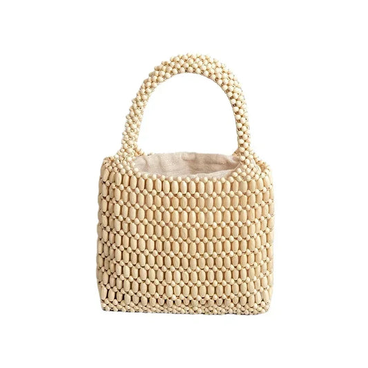 Isola Bag – Handmade Wooden Bead Tote with Boho Summer Design