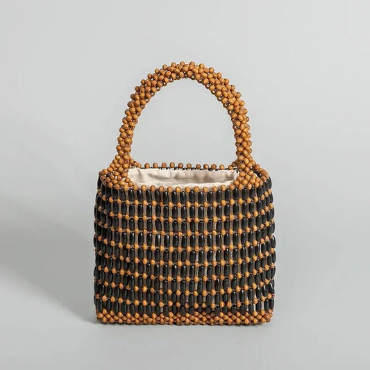 Isola Bag – Handmade Wooden Bead Tote with Boho Summer Design