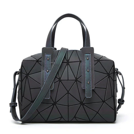 In Rome Luminous Geometric Boston Bag – Women’s Laser Sequin Shoulder & Crossbody Handbag
